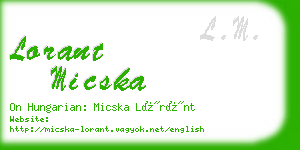lorant micska business card